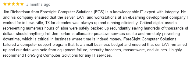 Jim Richardson from Foresight Computer Solutions (FCS) is a knowledgeable IT expert with...